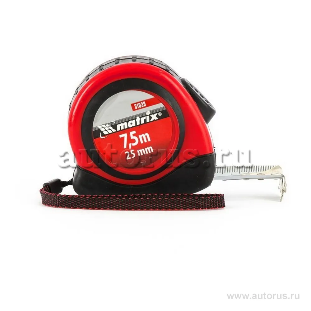 Рулетка Status autostop magnet, 7, 5 м x25 мм, двухкомпонентный корпус, зацеп с магнитом MATRIX 31039