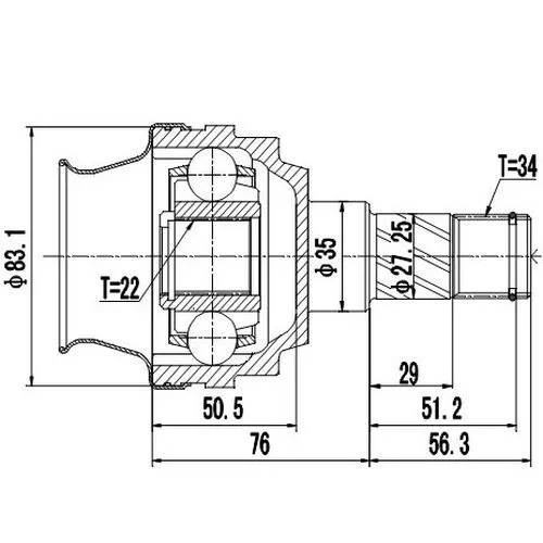 ШРУС внутренний CHEVROLET LANOS T100 (97-- 02) ZIKMAR Z87864R