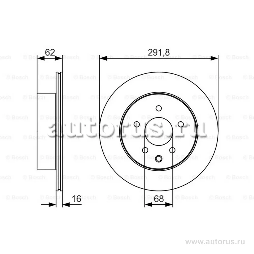 Диск тормозной задний, PREMIUM-2 BOSCH 0 986 479 S31