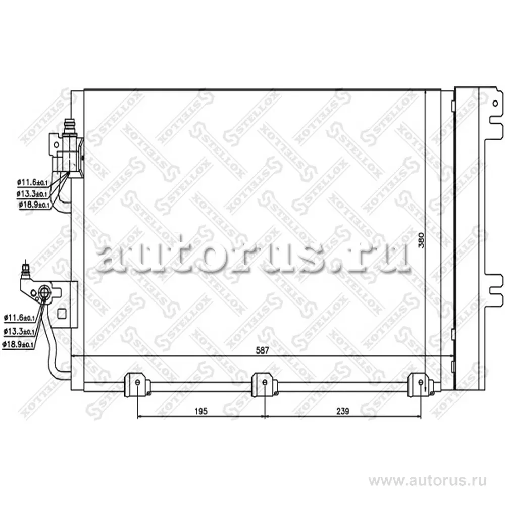 Радиатор конд. Opel Astra STELLOX 10-45003-SX