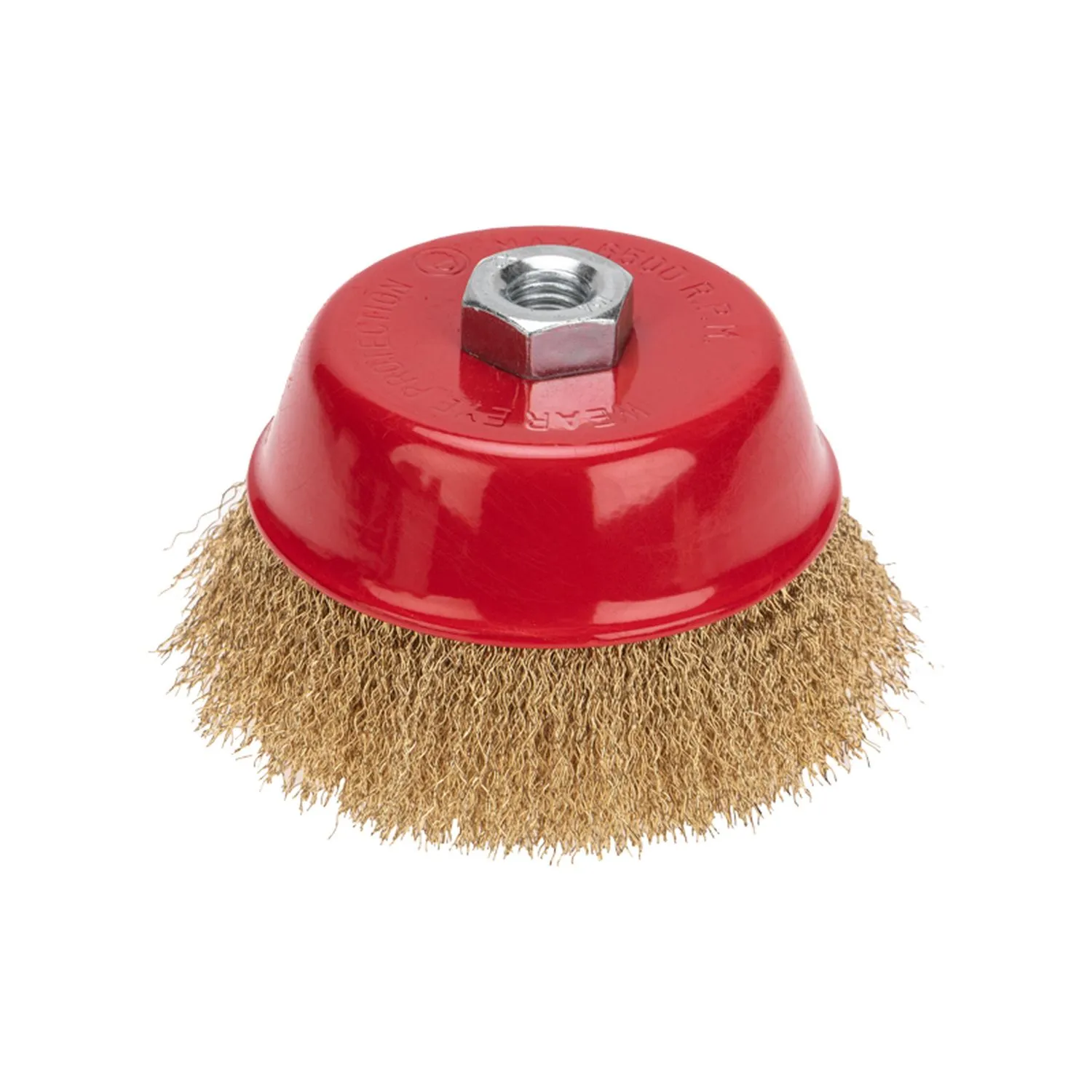 Щетка чашечная для УШМ, витая латунированная проволока, 125мм, М14 Kranz KR-91-1210