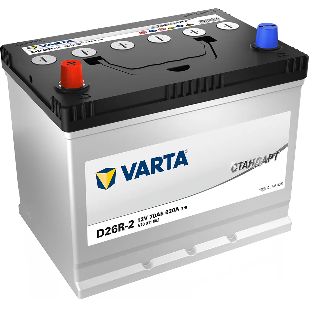 Аккумулятор VARTA СТАНДАРТ JIS 70 А/ч Прямая 258x174,5x223 EN620 А