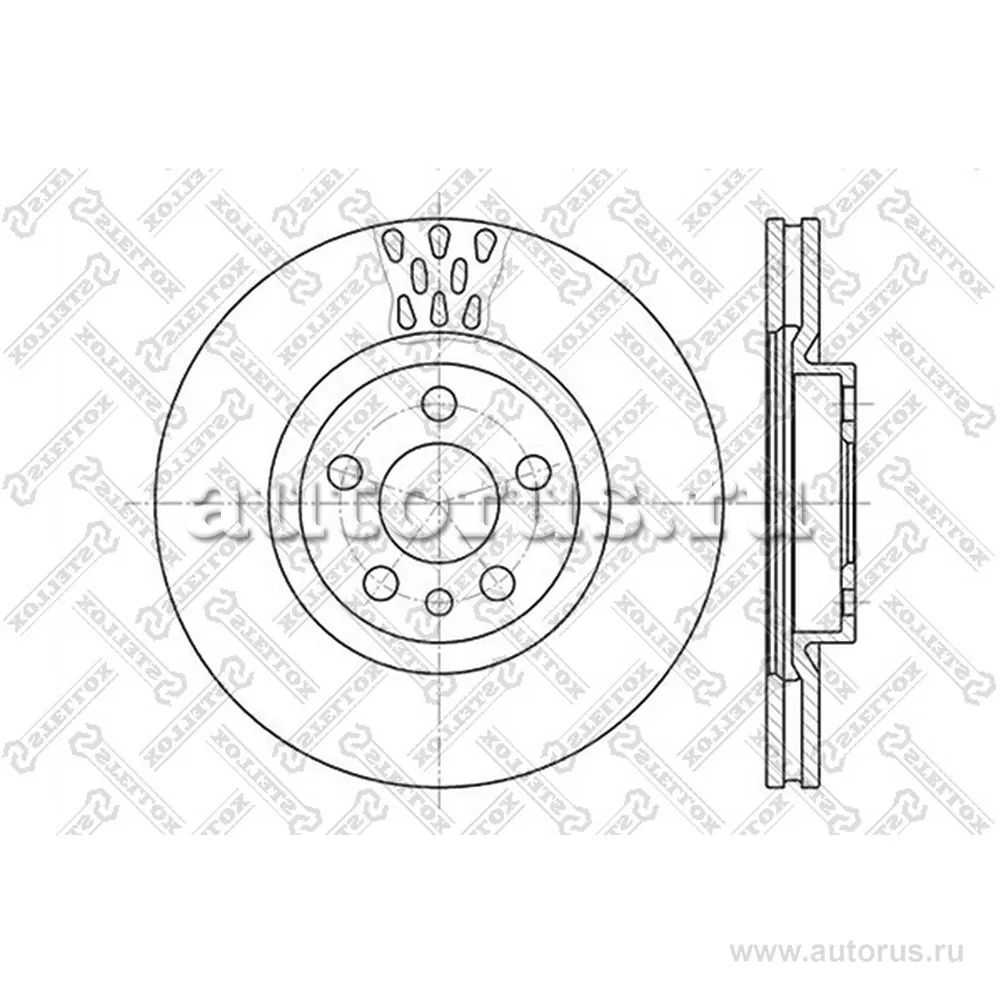 Диск тормозной передний FIAT ULYSSE, PEUGEOT 806 2.0/1.9TD/2.1TD STELLOX 60209942V_SX