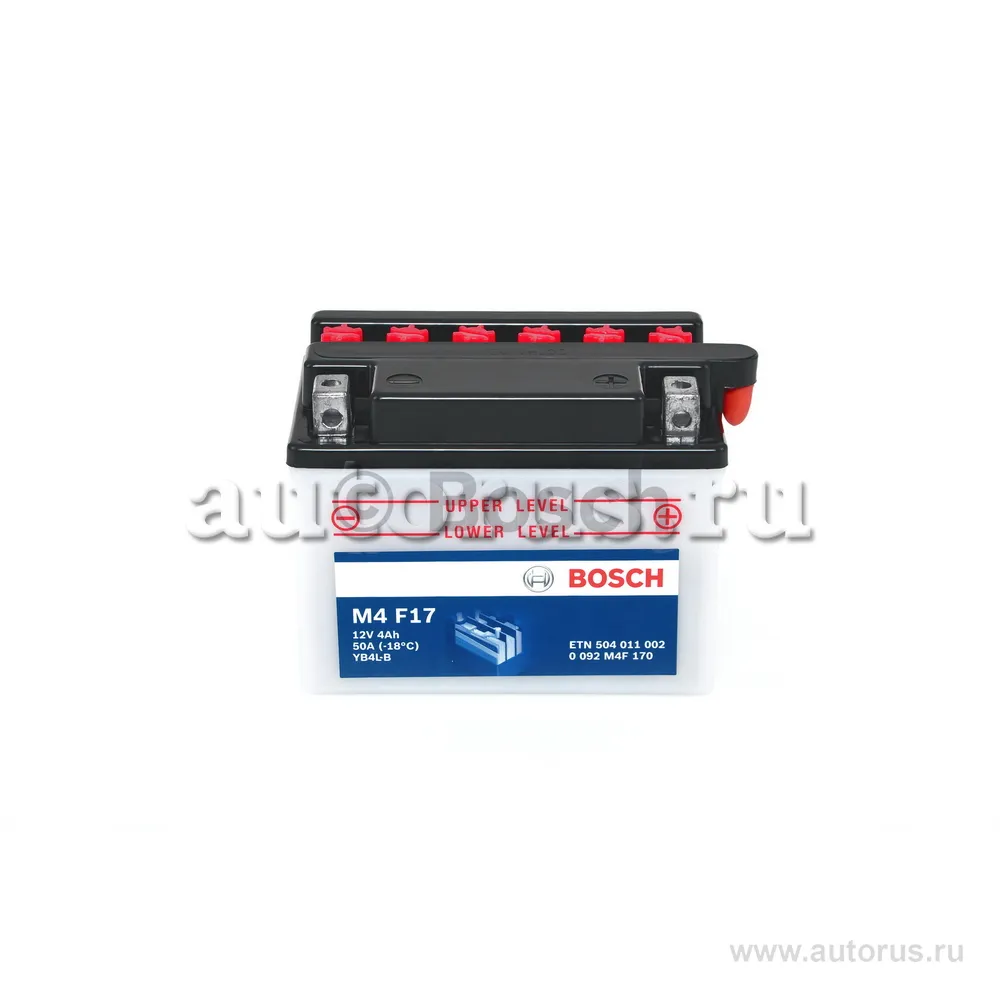 Аккумулятор BOSCH M4 4 А/ч Обратная 120x70x92 EN50 А Сухозаряженная (электролит идет в комплекте)