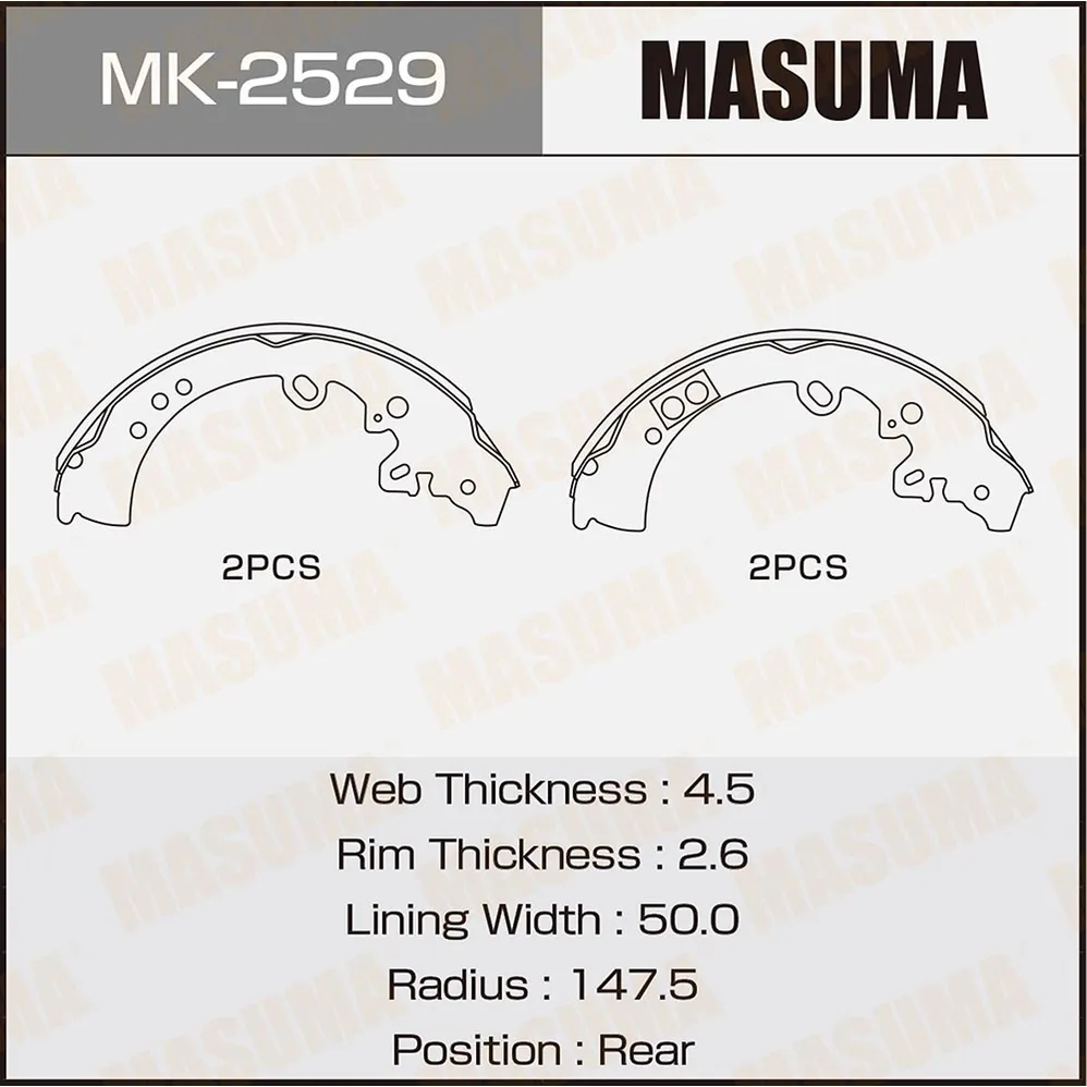 Колодки барабанные TOYOTA FORTUNER MASUMA MK-2529