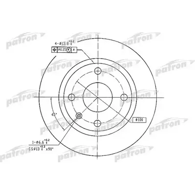 Диск тормозной передний SEAT: AROSA 00-04, CORDOBA 93-99, CORDOBA V PATRON PBD1533