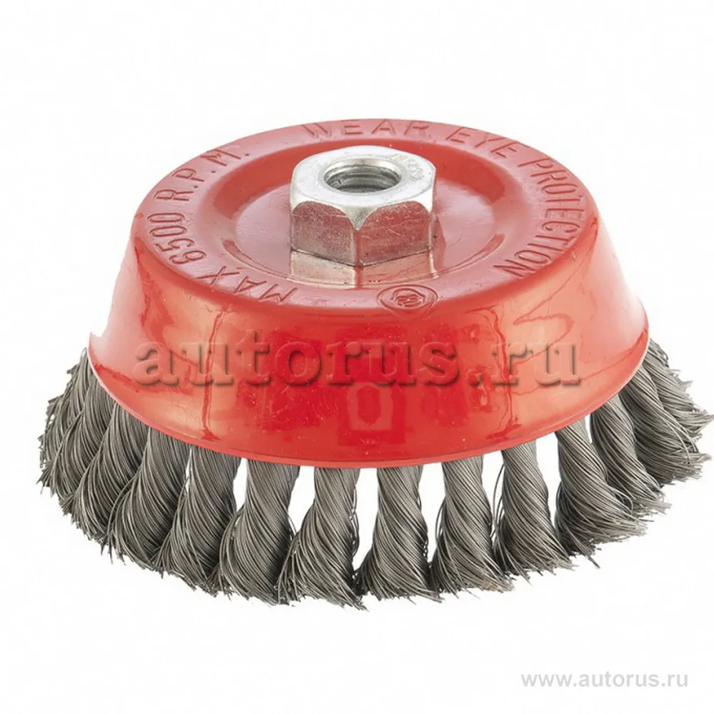 Щетка для УШМ, 125 мм, М14, чашка, крученая проволока 0.35 мм MATRIX 74617