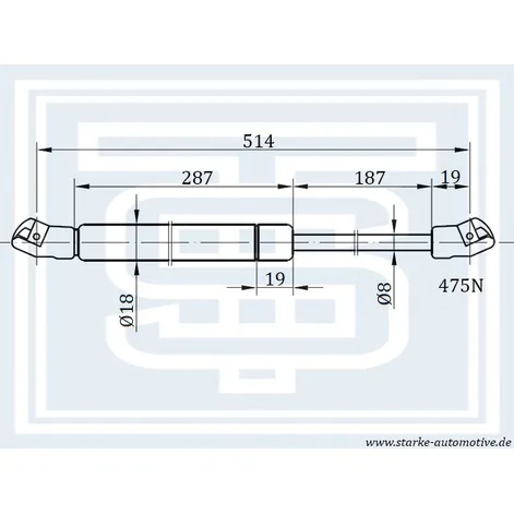 Амортизатор багажника NISSAN MURANO II (Z51) --09.2014 STARKE 189-089