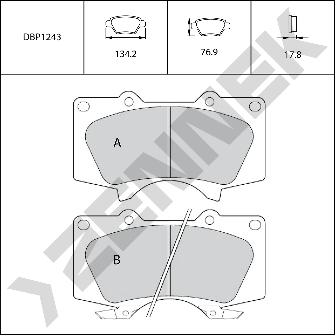 Колодки тормозные передние LAND CRUISER 02, PAJERO IV 06-21 ZENNEK DBP1243