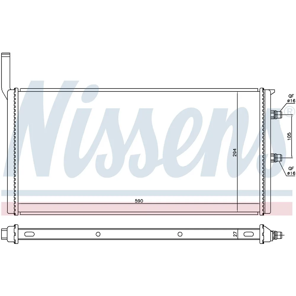 Радиатор охлаждения двигателя BMW 5(F10) 10- 5.0/5.0D NISSENS 60835