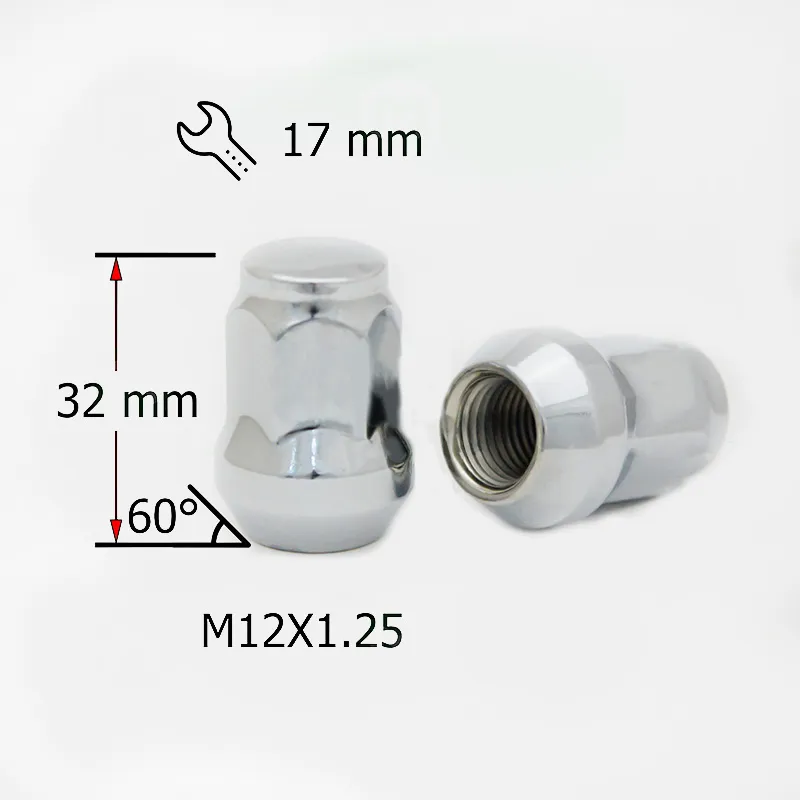 Гайка M12X1,25 Конус 32мм закрытая кл17мм Хром SDS FPA00017CHX