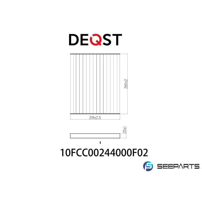 Салонный фильтр. FIAT GRANDE PUNTO (199) 10.05-,OPEL CORSA D 07.06- DEQST 10FCC00244000
