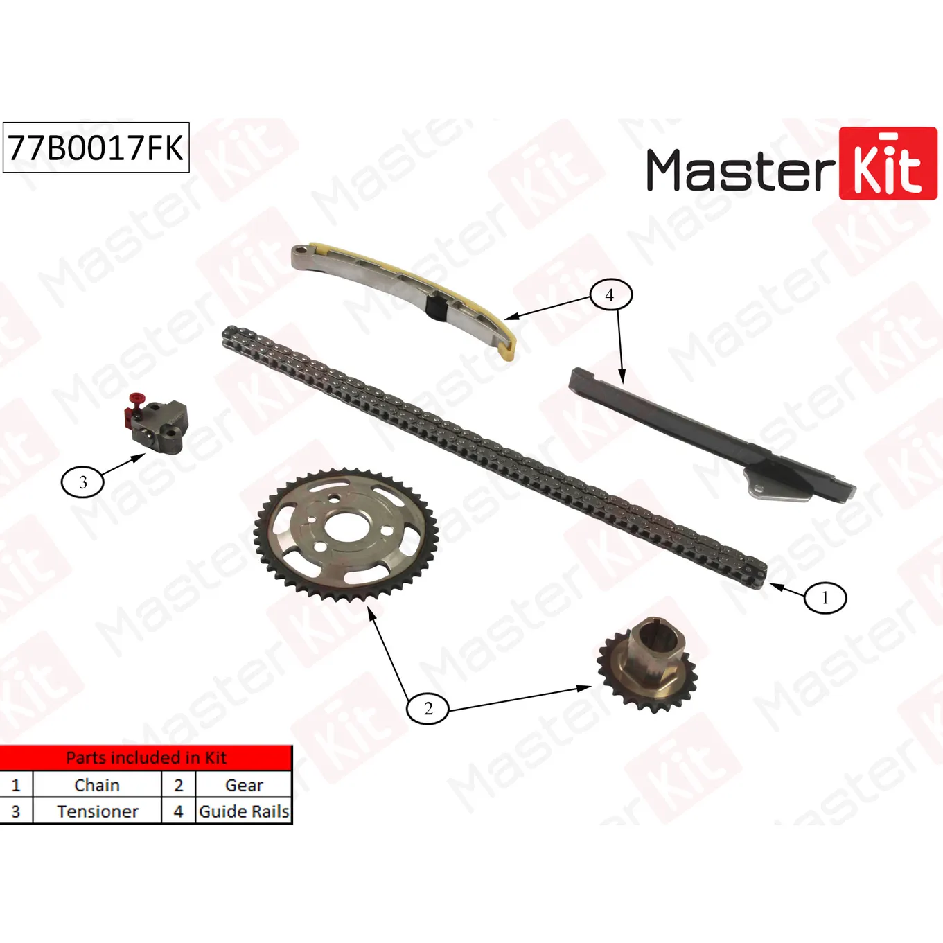 Комплект цепи ГРМ TOYOTA,MINI: 1.4D 1ND-TV 04- 77B0017FK