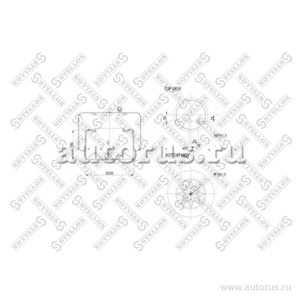 Пневмоподушка со стак. MB Actros STELLOX 84-00132-SX