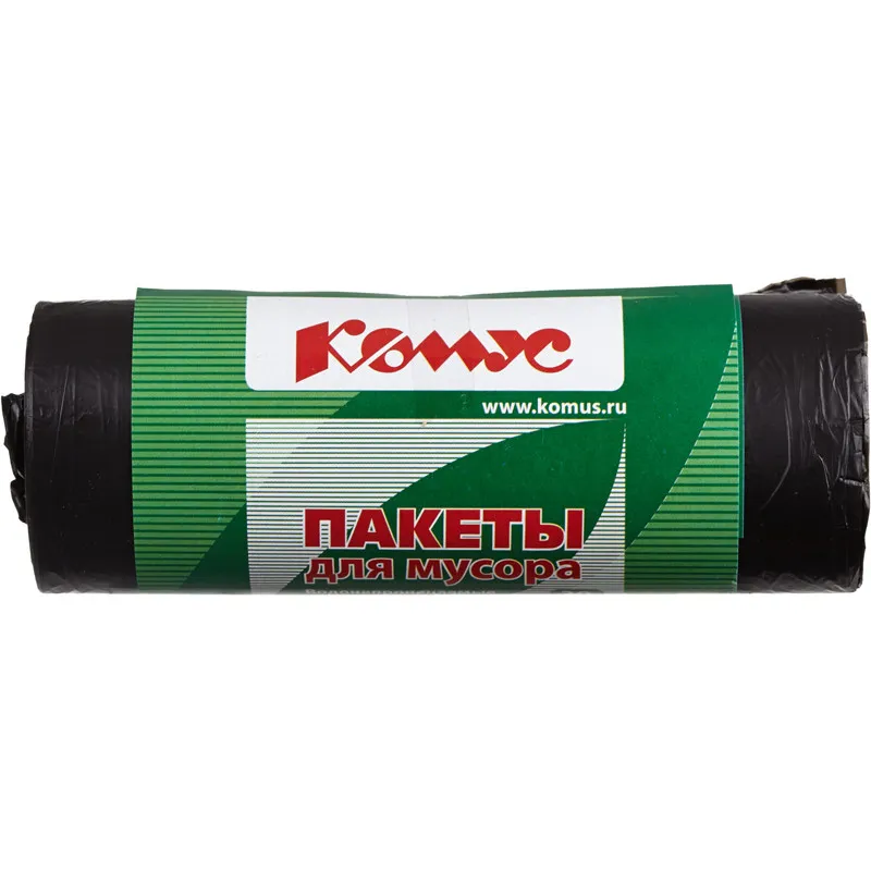 Пакеты (мешки) для мусора ПНД, 60 л, 30 шт, 10 мкм, 58 х 68 см, черные Комус 157519