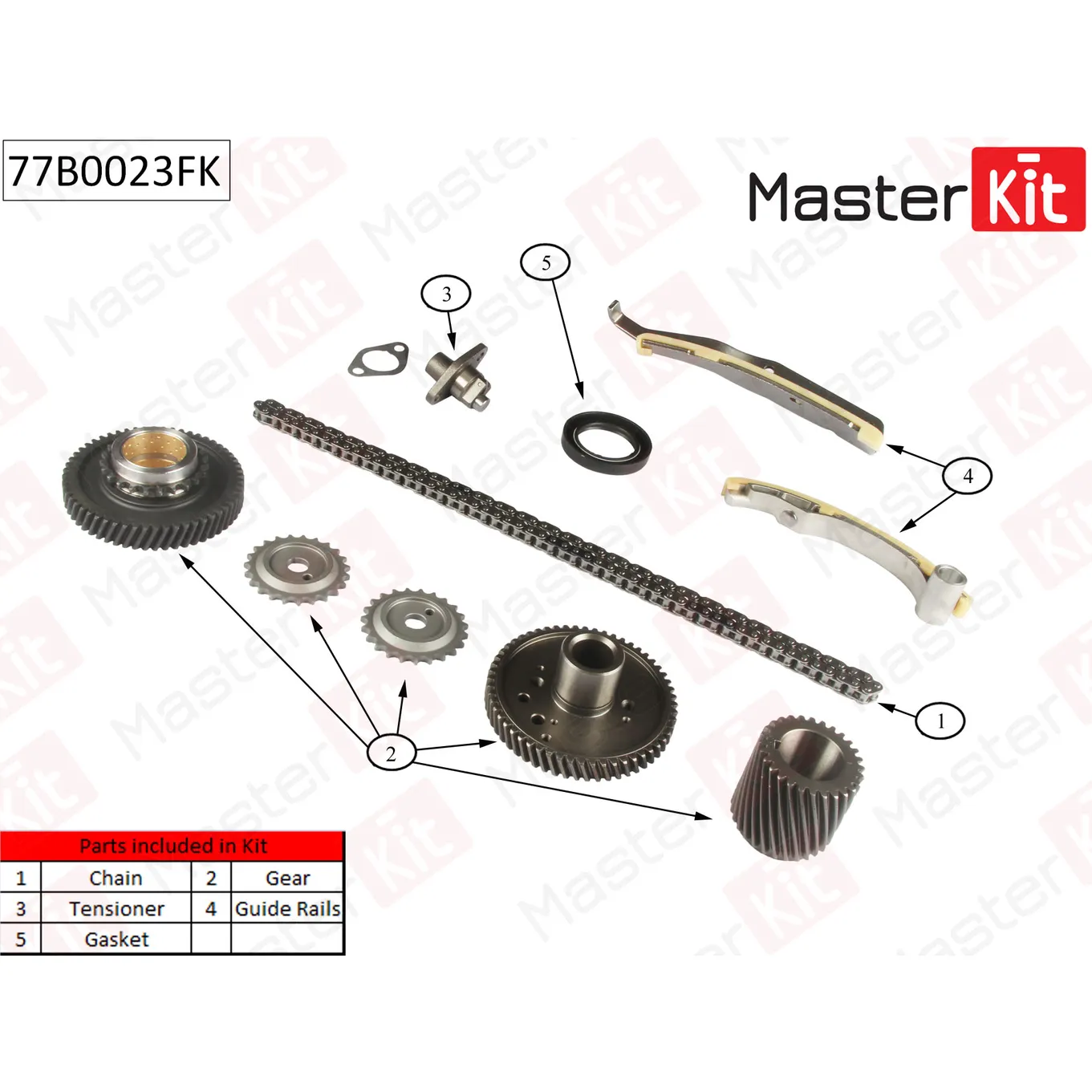 Комплект цепи ГРМ MITSUBISHI PAJERO 3.2Di-D 4M41 00 77B0023FK MASTERKIT 77B0023FK