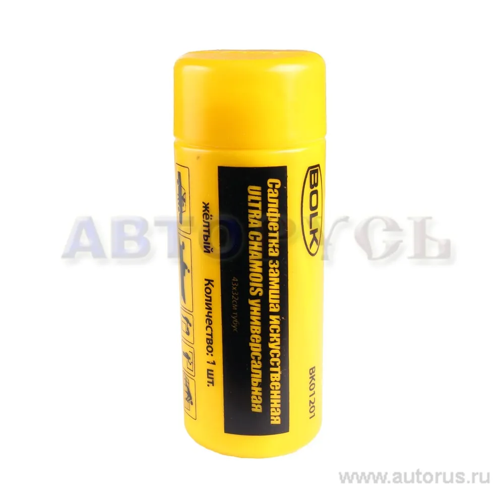 Салфетка замша искусственная универсальная 32x43 см. тубус BOLK BK01201