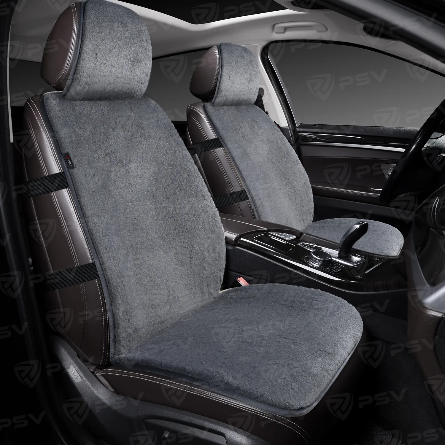 Накидка на сиденье меховая универсальная PSV Wool FRONT (Темно-Серый), 1 штука 137787