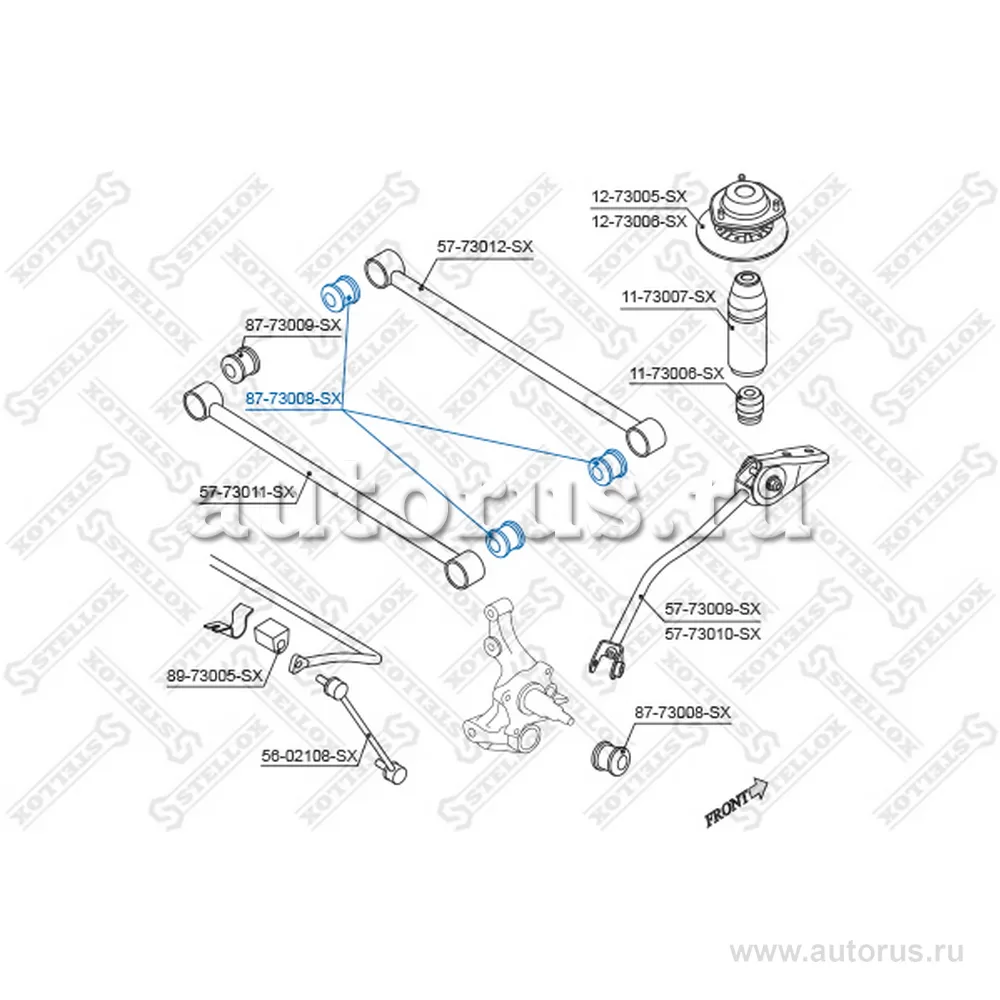 Сайлентблок зад. рычага Daewoo Nubira 97> STELLOX 87-73008-SX