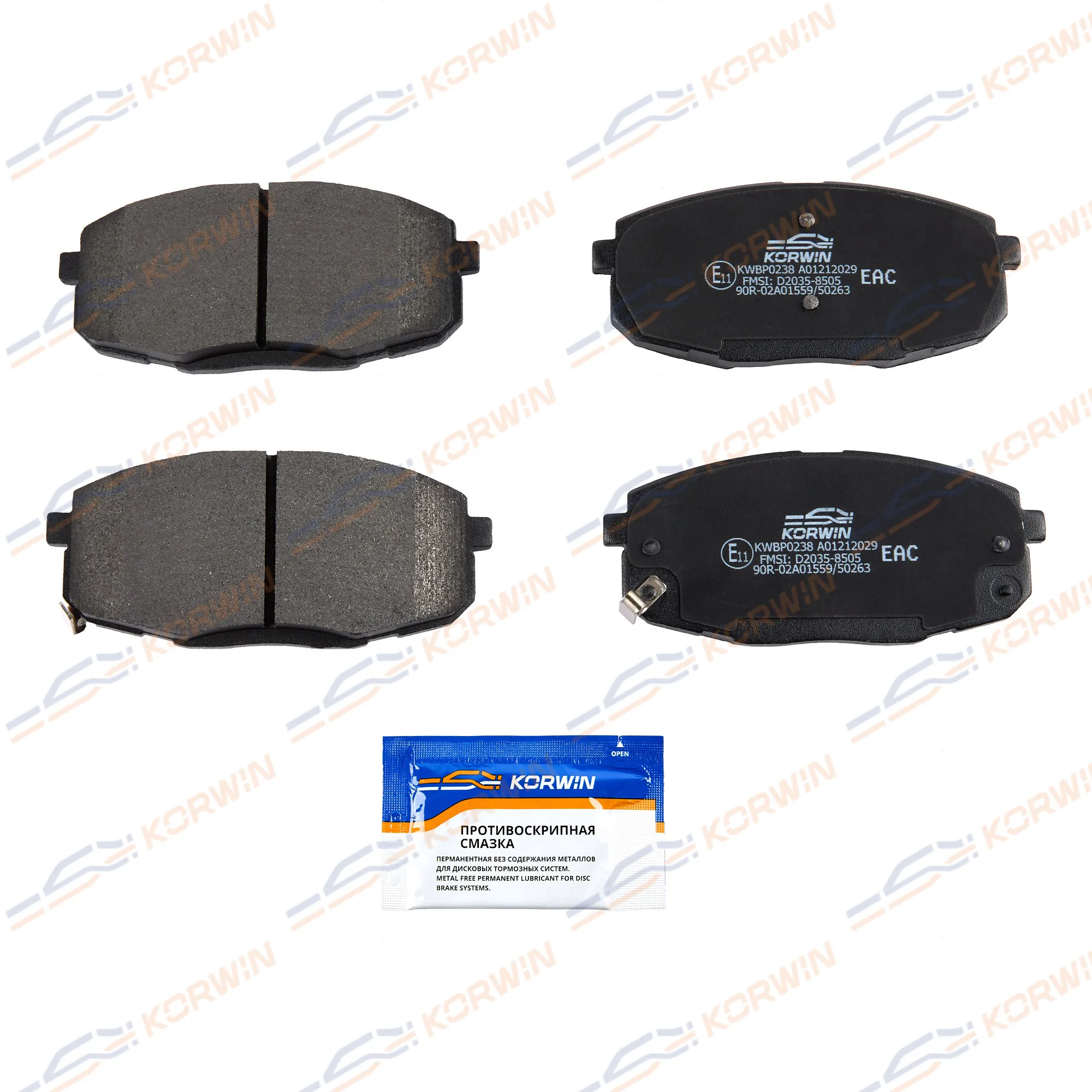 Колодки тормозные перед. Hyundai Creta 16-/i30 07-/Kia Ceed 06- KORWIN KWBP0238
