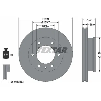 Диск тормозной передний стандартный FORD/FORD AUSTRALIA/MAZDA TEXTAR 92223000