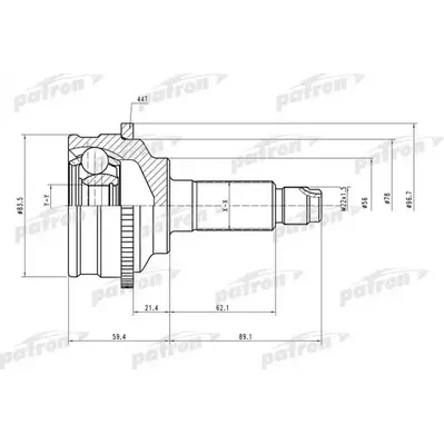 ШРУС наружн к-кт [A:28, B:30, ABS:44] MAZDA: 626 97- PATRON PCV2072