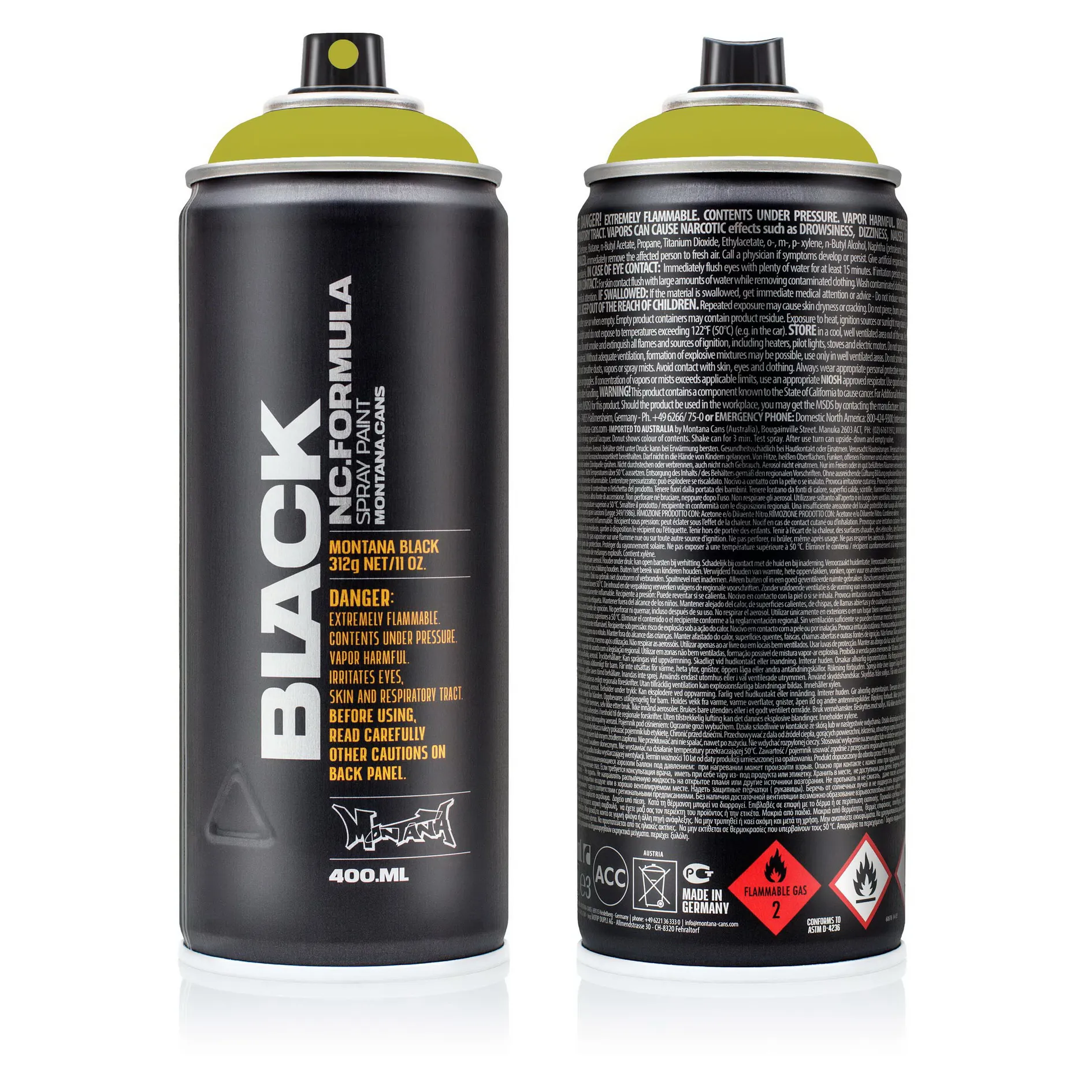 Краска BLACK зеленая груша MONTANA CANS 6710 BLK