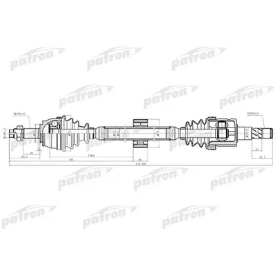 Полуось передняя правая 25x952x51x25 OPEL: CORSA D 1.3CDTI PATRON PDS0286