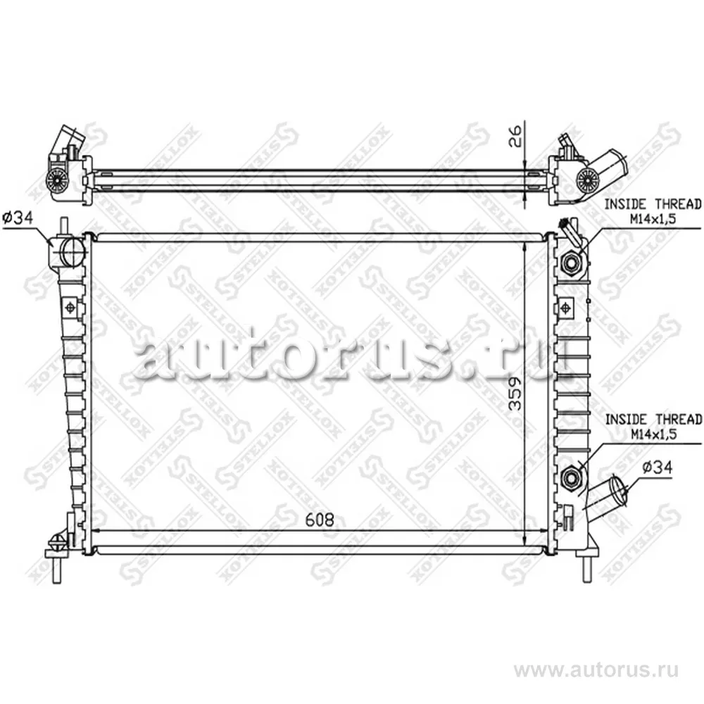 Радиатор системы охлаждения АКПП SAAB 9-5 2.0-2.3i 16V 05> STELLOX 10-26663-SX