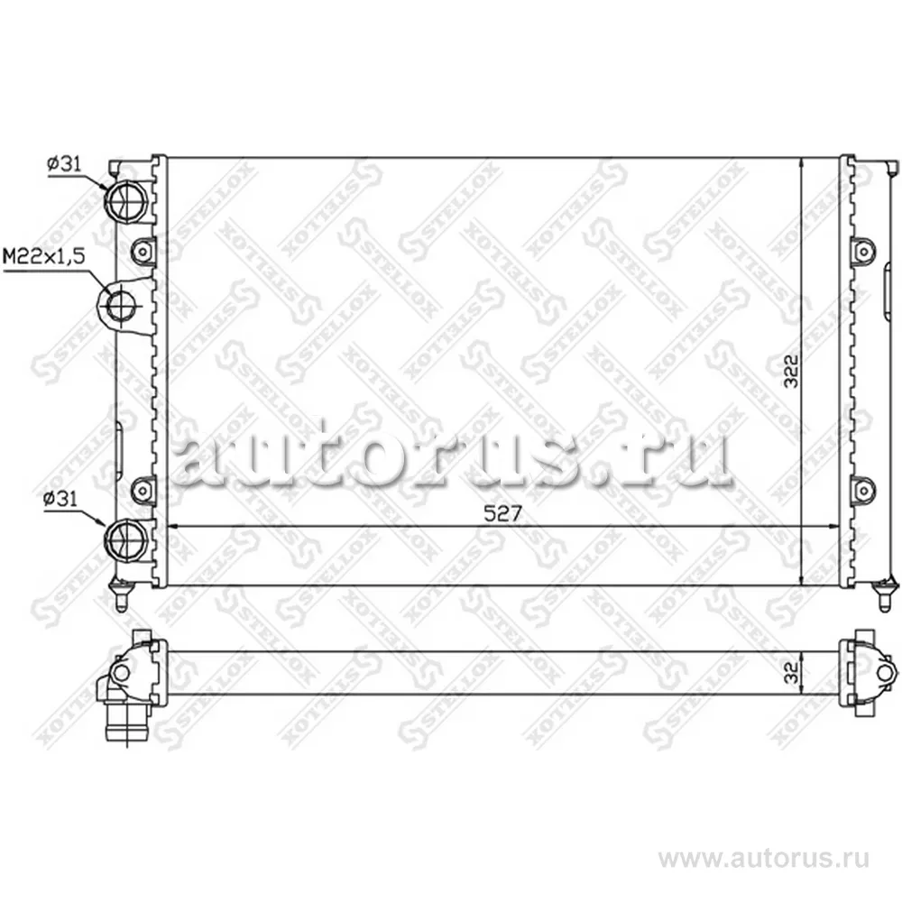 Радиатор системы охлаждения VW STELLOX 1026413_SX