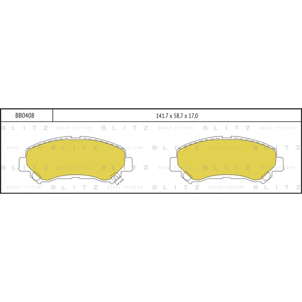 Колодки тормозные дисковые передние NISSAN Qashqai 07->RENAULT Koleos 08-> BLITZ BB0408
