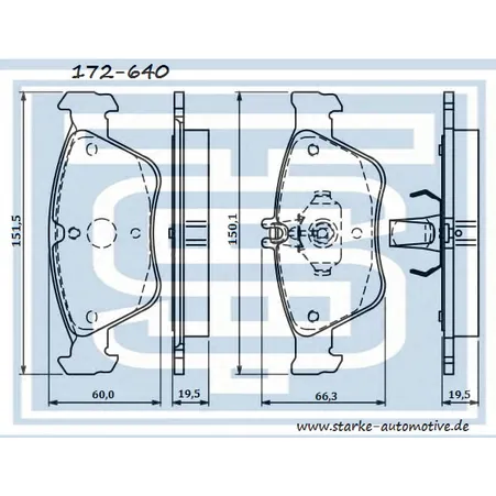Колодки тормозные MER W202/W210 передние STARKE 172640