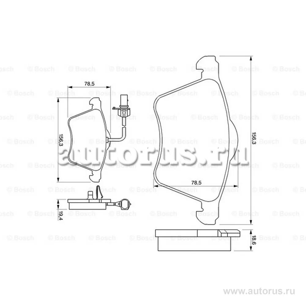 Тормозные колодки передние VW Sharan 1.9-2.0 95-10 BOSCH 0986424780