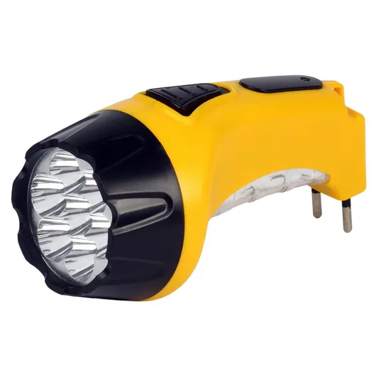 Аккумуляторный светодиодный фонарь 7+8 LED с прямой зарядкой Smartbuy, желтый SMARTBUY SBF-88-Y
