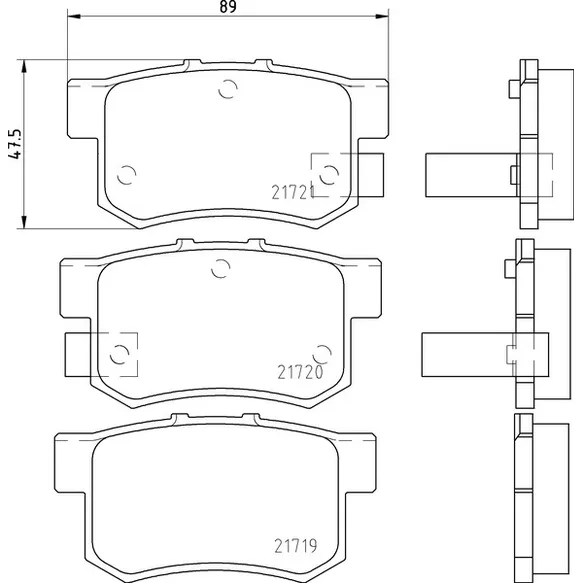 Колодки задние HONDA Accord 93-98/Civic 95-01/CRV I 95-02 NISSHINBO NP8008