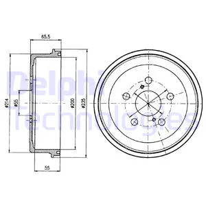 Барабан тормозной TOYOTA Carina E 92-97 DELPHI BF341