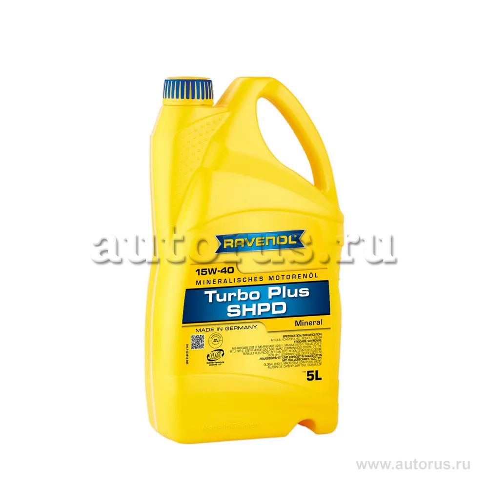 Моторное масло RAVENOL Turbo plus SHPD SAE 15W-40 (5л) new 1123115-005 (4014835726154)