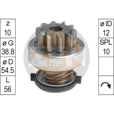 Бендикс стартера TOYOTA 2.0D-4D ERA ZN1170