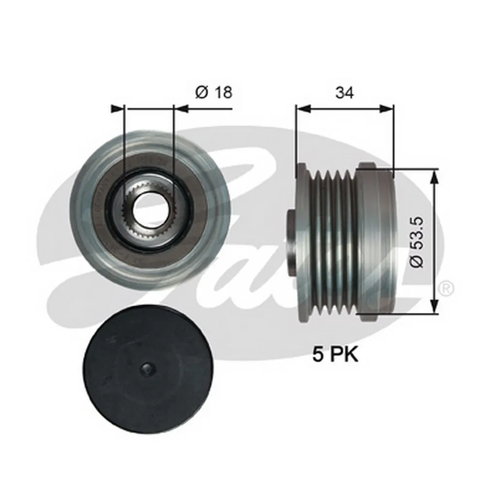 Обгонная муфта генератора CRUZE/ASTRA J/CORSA D 1.2/1.4 GATES OAP7202