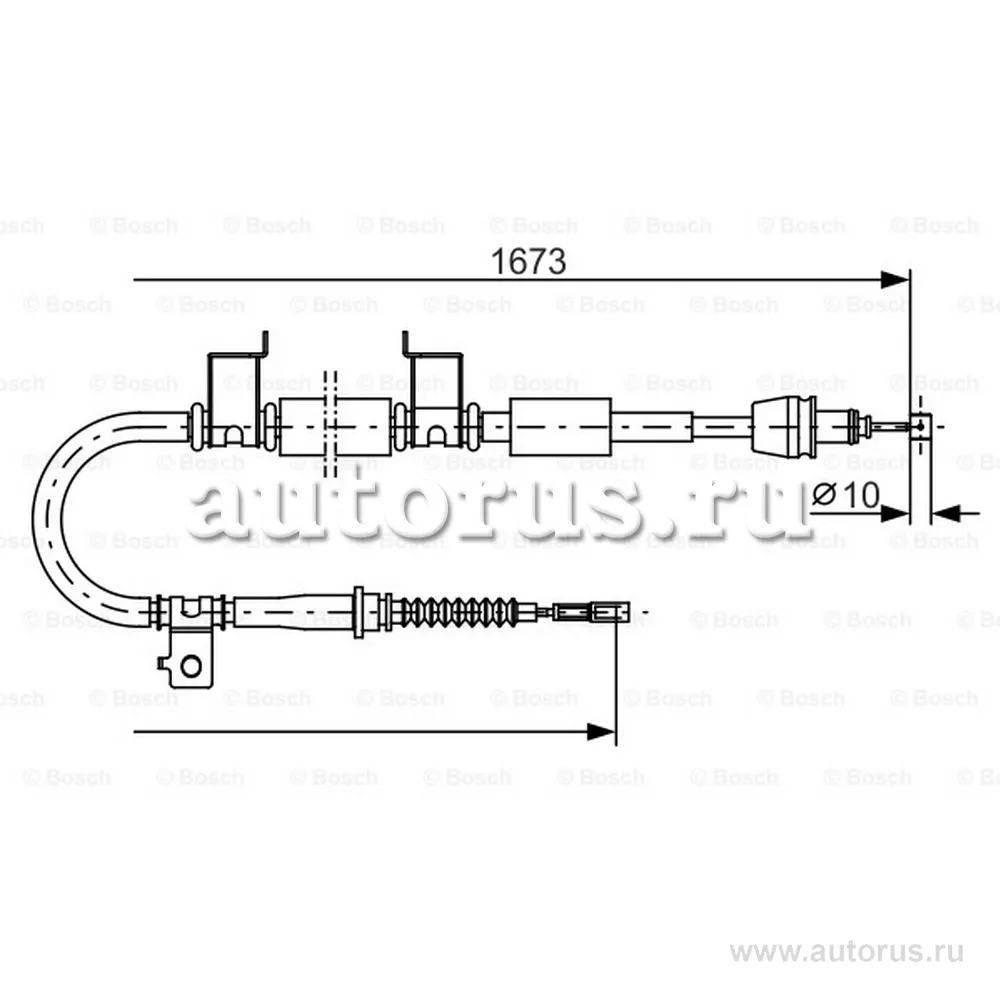 Трос ручного тормоза R KIA Ceed 0712 /L=1673mm BOSCH 1 987 482 362