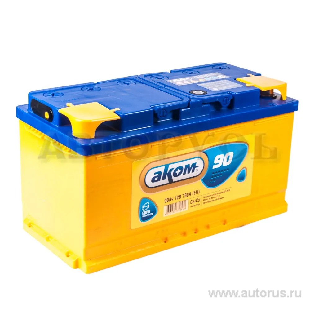 Аккумулятор AKOM STANDART 90 А/ч обратная R+ EN 780A, 353x175x190 6CT-90.0 LA