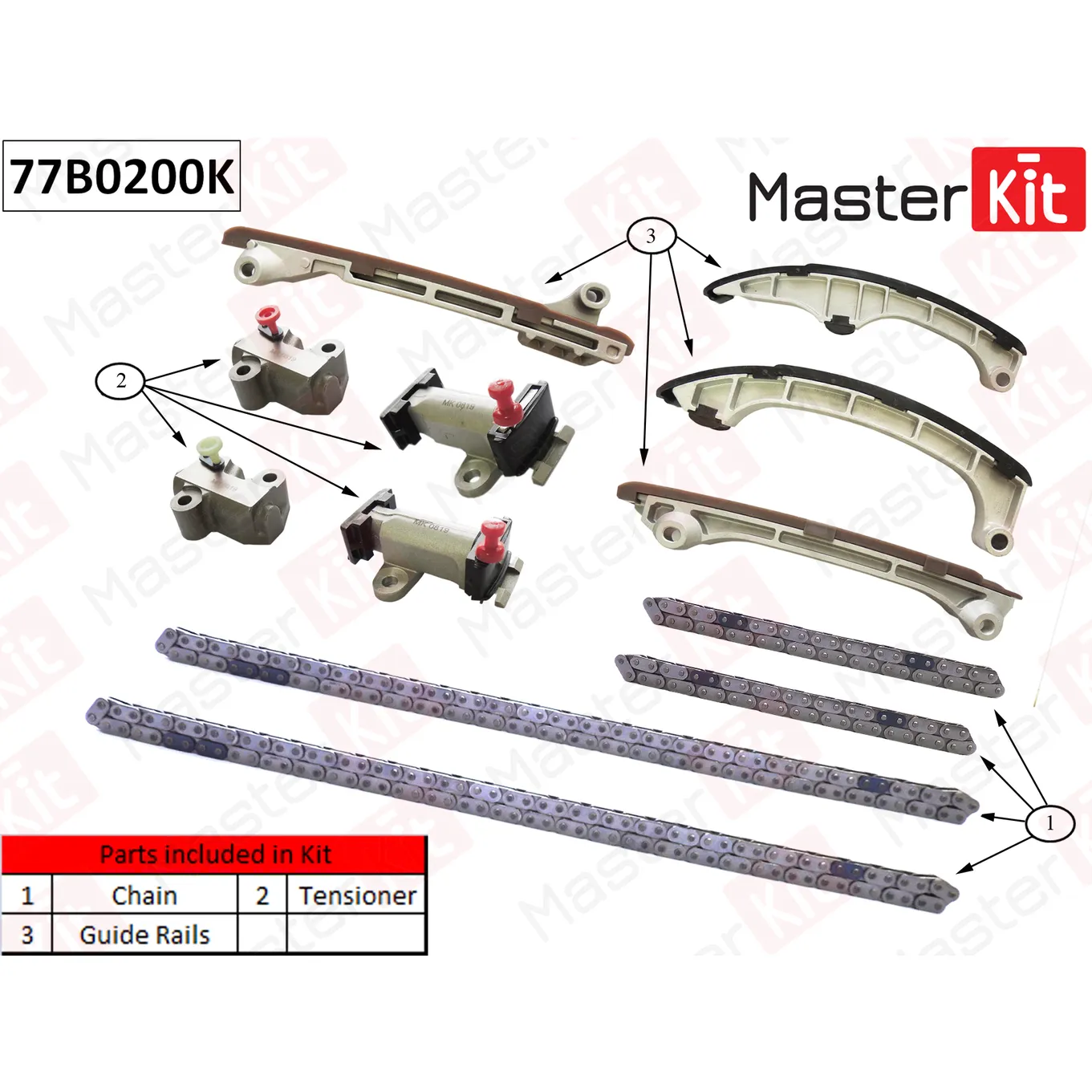 Комплект цепи ГРМ Toyota LAND CRUISER 1UR-FE MASTERKIT 77B0200K