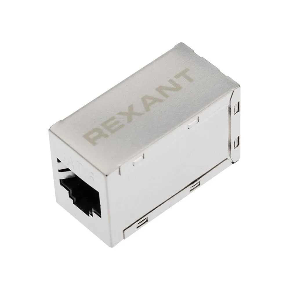 Проходной адаптер, RJ-45(8P-8C), FTP экранированный, категория 6, (гнездо-гнездо), REXANT 03-0109