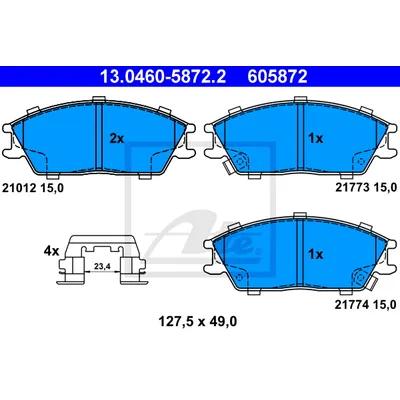 Комплект тормозных колодок ATE 13-0460-5872-2