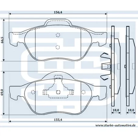 Колодки тормозные RENAULT LAGUNA II передние STARKE 174505