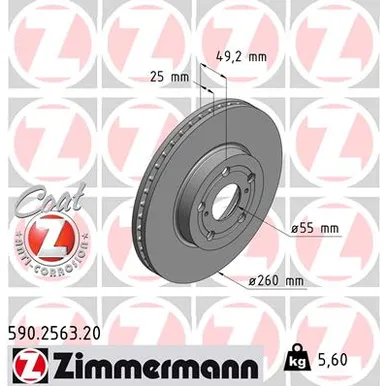 Диск тормозной ZIMMERMANN 590256320