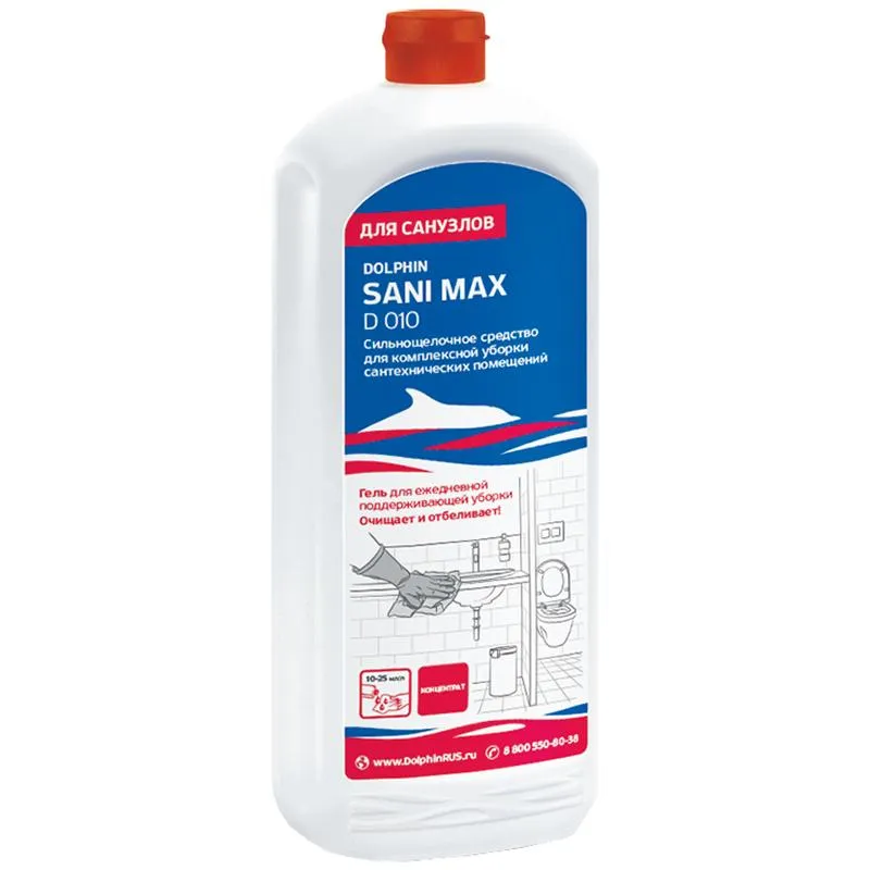 Профхим сантех щел д/комплекс уборки,отбел/дез-эфф Dolphin/Sani-Max,1л 1021736