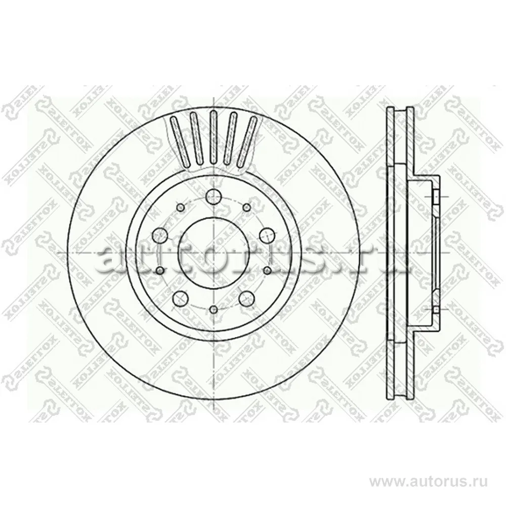Диск тормозной передний VOLVO 850/C70-V90 2.0-3.0 94> STELLOX 60204832V_SX