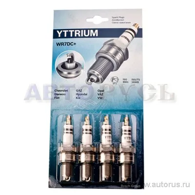 Свеча зажигания компл. (4шт) для а/м ВАЗ 2101-09 .YTTRIUM WR7DC+ ЭЗ F01H7B0149HZ6