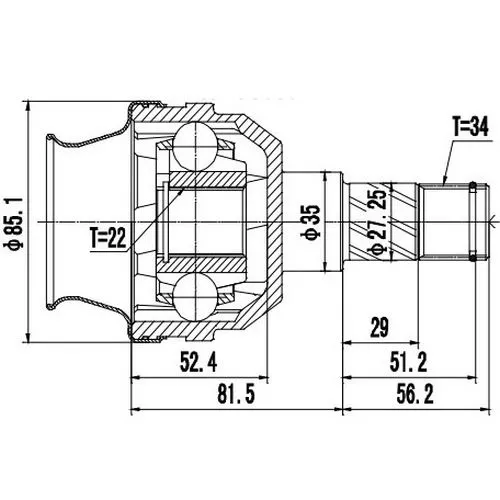 ШРУС внутренний CHEVROLET LACETTI, OPTRA J200 (03-- 08) ZIKMAR Z87865R